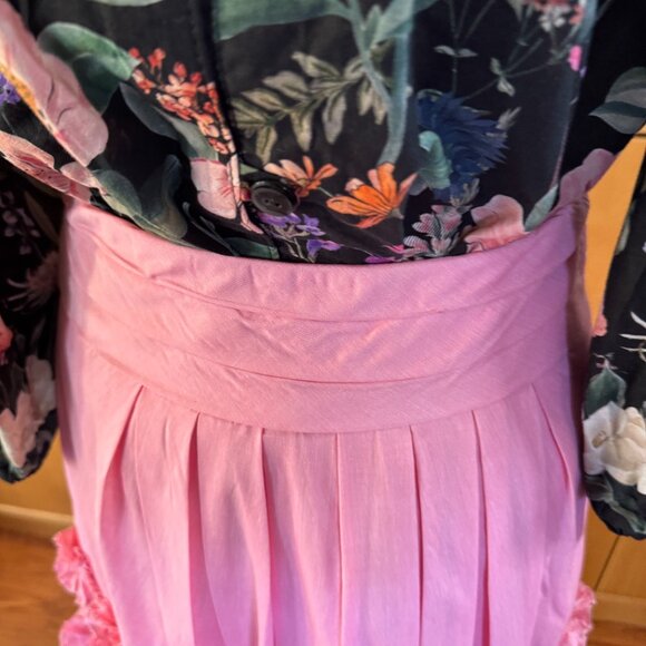 Leifsdottir Pink Flower embellished Skirt Size 2 - Picture 4 of 11